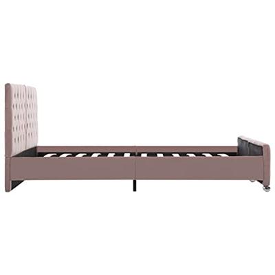 VidaXL Bedframe fluweel roze 160x200 cm