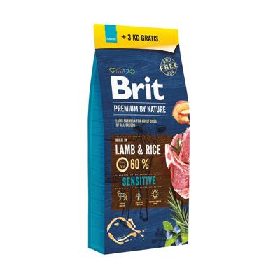 BRIT Premium by Nature Sensitive Lamb and rice - droog hondenvoer - 15kg + 3kg