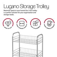 Tomado Metaltex Keuken/Badkamer Opbergtrolley Lugano 41x23x63 cm Wieltjes - thumbnail