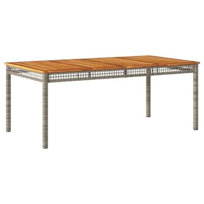 Tuintafel 180x90x75 cm poly rattan en acaciahout grijs