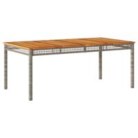 Tuintafel 180x90x75 cm poly rattan en acaciahout grijs - thumbnail