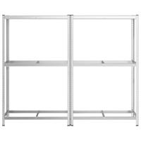 2-laags bandenrekken 2st 110x40x180cm staal&bewerkt hout zilver - thumbnail