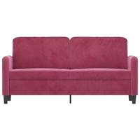 Tweezitsbank 140 cm fluweel wijnrood - thumbnail