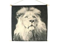 Wanddecoratie doek leeuw 70x70x1.2cm - thumbnail