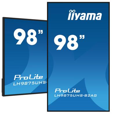 Iiyama 98 3840x2160, UHD IPS panel, Haze 25%, Digital Signage display Energielabel: F (A - G) 247.7 cm 97.5 inch 3840 x 2160 Pixel 24/7