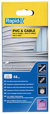 Rapid Lijmpatronen PVC/Kabel | Ø11-12 x 190 mm | 48 Stuks - 5001413 Rapid Lijmpatronen PVC/Kabel | Ø11-12 x 190 mm | 48 Stuks - 5001413