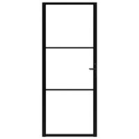 Binnendeur 93x201,5 cm ESG-glas en aluminium zwart - thumbnail