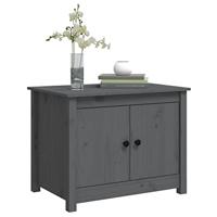 Salontafel 71x49x55 cm massief grenenhout grijs - thumbnail