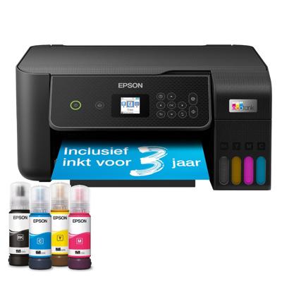Epson ecotank et-2871 a4 multifunctionele wi-fi-printer met inkttank all-in-one inkjetprinter (zwart, scannen, kopiëren, wi-fi, inclusief tot 3 jaar inkt)