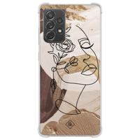 Samsung Galaxy A52(s) shockproof hoesje - Abstract gezicht bruin - thumbnail