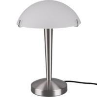 LED Tafellamp E14 - Moderne Nikkel Metaal met Wit Glas - thumbnail