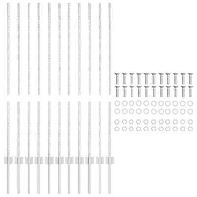 VidaXL Afrasteringspaal 11 pcs zilver 120 cm staal