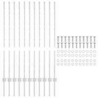 VidaXL Afrasteringspaal 11 pcs zilver 120 cm staal - thumbnail