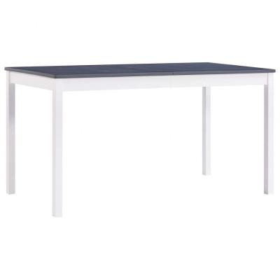 vidaXL Eettafel 140x70x73 cm grenenhout wit en grijs vidaXL Eettafel 140x70x73 cm grenenhout wit en grijs