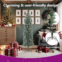 VidaXL Kunstkerstboom smal met standaard 180 cm pvc - thumbnail