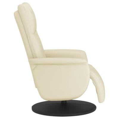 Fauteuil verstelbaar met voetensteun kunstleer crmekleurig - thumbnail