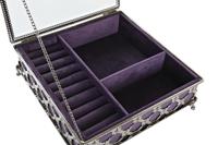 Doos-Juwelenkistje DKD Home Decor Kristal Metaal Zilverkleurig Lila 22 x 22 x 7 cm - thumbnail