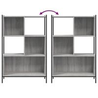Boekenkast 72x28x109 cm bewerkt hout grijs sonoma eikenkleurig - thumbnail