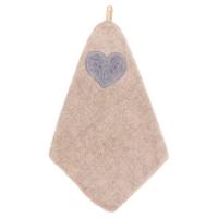 Keuken cute Love hart patroon zachte handdoekje schoonmaken schotel microfiber wipe tabel doek (kaki) - thumbnail