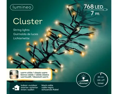 LED clusterverlichting warm wit / klassiek warm 768 lampjes