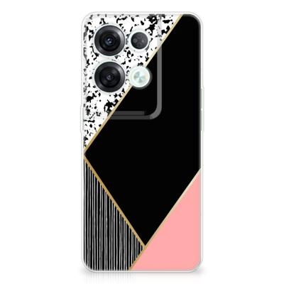 OPPO Reno8 Pro | TPU Hoesje | Zwart Roze Vormen