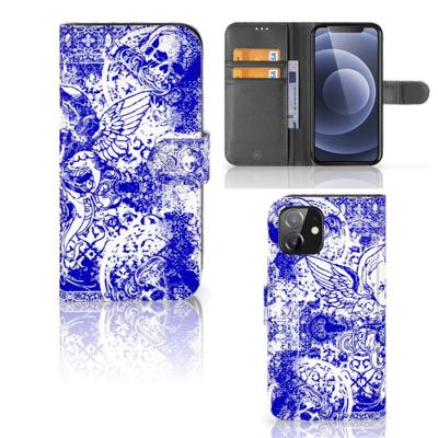 Telefoonhoesje met Naam iPhone 12 | 12 Pro (6.1") Angel Skull Blauw Telefoonhoesje met Naam iPhone 12 | 12 Pro (6.1") Angel Skull Blauw