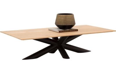 Goossens Excellent Salontafel Gs-1302 rechthoekig, hout eiken blank, elegant chic, 140 x 34 x 72 cm