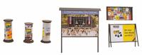 NOCH 14217 H0 Laser-Cut minis reclamezuilen & reclameborden, elk 3 stuks Kant-en-klaar model - thumbnail