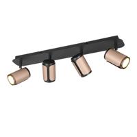Trio 4-lichts opbouwspotGillan zwart met bruin - 814500465 - thumbnail