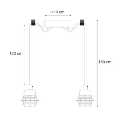 QAZQA Hanglamp zwart 2-lichts - Cava