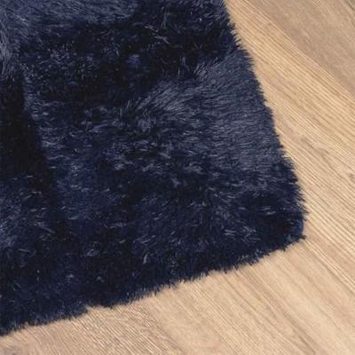 VidaXL Hoogpolig vloerkleed navarra 60x100 cm polyester marineblauw VidaXL Hoogpolig vloerkleed navarra 60x100 cm polyester marineblauw