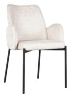 LABEL51 Eetkamerstoel Joni - Crème - Elegance - Black Frame - thumbnail