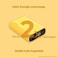 RealPower PB-10000 Power Pack Powerbank 10000 mAh Li-ion USB, USB-C Geel - thumbnail