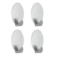 Metaltex Ovalen Plakhaken Klein 4 Stuks RVS - thumbnail