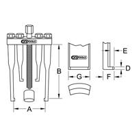 KS Tools 6700201 Poelietrekker voor stuurwiel Aantal haken: 4 - thumbnail
