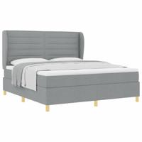 Boxspringbed met Matras Donkergrijs 90x190 cm Lichtgrijs - thumbnail