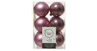 Decoris kerstballen plastic 12st roze 6cm - thumbnail