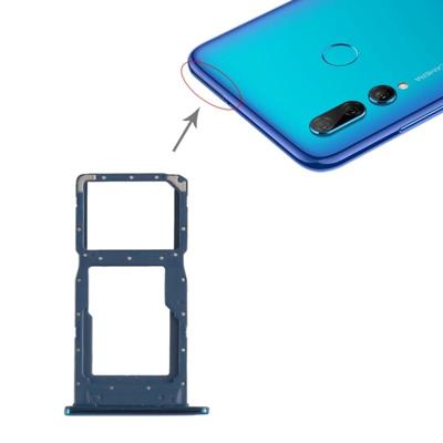SIM-kaarthouder + SIM-kaarthouder / Micro SD-kaart lade voor Huawei P Smart + (2019) (blauw)