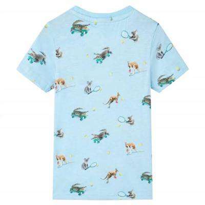 Kindershirt 92 gemleerd lichtblauw Kindershirt 92 gemleerd lichtblauw