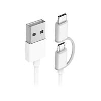 Cable Xiaomi compatible USB 2.0 vers type C & Micro B M/M 1m (Noir) - thumbnail