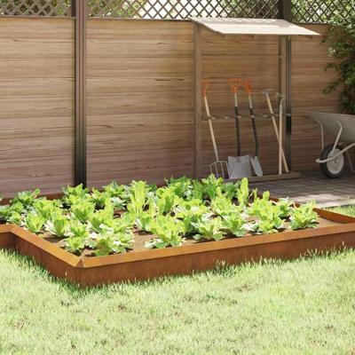 VidaXL Slakkenhekje 16 pcs roestig 100 x 3,5 x 25 cm cortenstaal