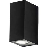 LED Tuinverlichting - Buitenlamp - Prixa Hoptron - Up en Down - GU10 Fitting - Vierkant - Mat Zwart - Aluminium - thumbnail