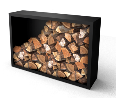 Beltza zwarte Houtopslag met achterwand 1500 x 385 x 1000 mm Geroba - Geroba