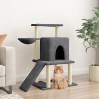 VidaXL Kattenmeubel met sisal krabpalen 96,5 cm donkergrijs - thumbnail