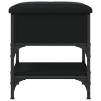 Schoenenbank 42x42x45 cm bewerkt hout zwart - thumbnail