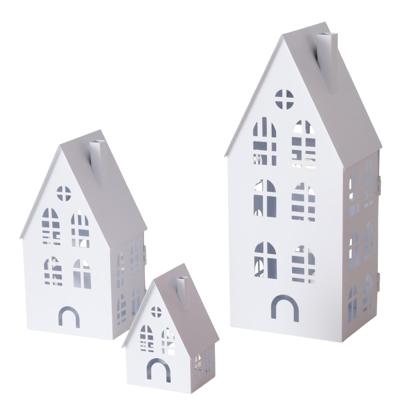 Boltze Home lantaarnset huis 3-delig wit Boltze Home lantaarnset huis 3-delig wit