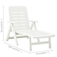 Ligbed inklapbaar kunststof wit - thumbnail