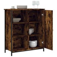 Dressoir 70x30x80 cm bewerkt hout gerookt eikenkleurig - thumbnail