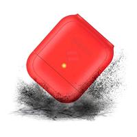 Staand hoesje voor AirPods 1 & 2 siliconen AirPods hoesje, zichtbaar oplaadbaar, extra grip hoogglans oppervlakteafwerking, compatibel met draadloos opladen - Rood - thumbnail