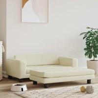 Hondenmand met verlengstuk 100x50x30 cm kunstleer crèmekleurig - thumbnail